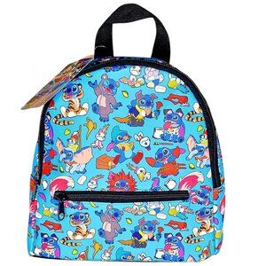 Disney 100 Collectors Bioworld Stitch Mini Backpack 10" Faux Leather NWT